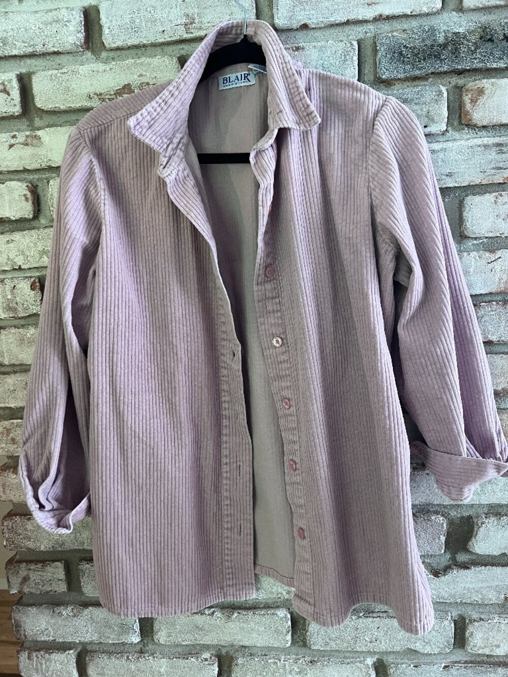 Blair Vintage Purple Corduroy Button Down Shirt Womens Medium Lilac Shacket